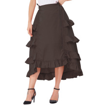 Belle Poque Womens Gothic Costume Retro Café Vintage Algodón Alta Baja Falda BP000222-3